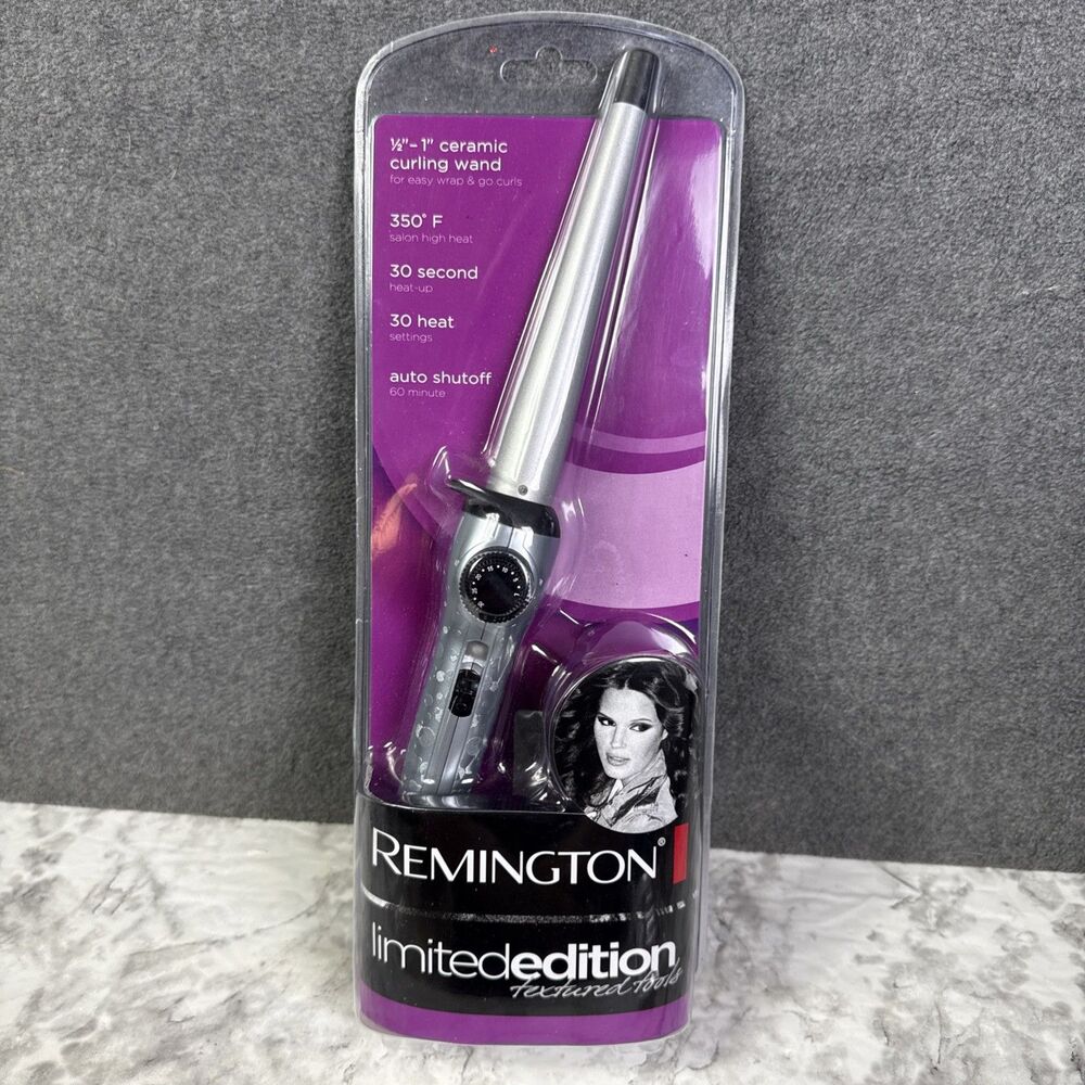 Remington Limited Edition Textured Tools Easy Wrap & Go Curls 1/2-1 Ceramic Wand